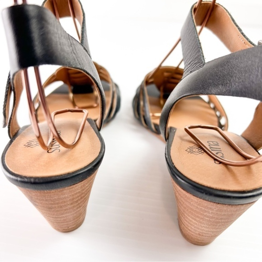 Susina womens terra Lea black wedge sandal size 6.5 - Picture 7 of 10